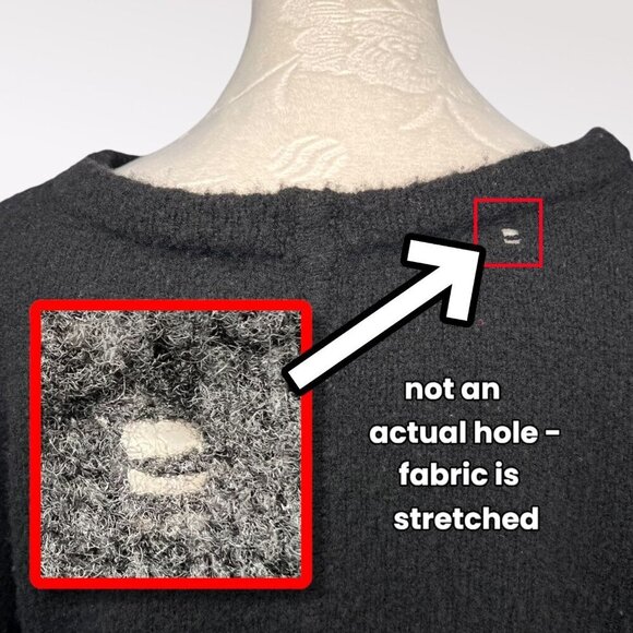 Inhabit Black Wool & Cashmere Blend Sweater Lightweight Relaxed Fit Large - Picture 10 of 10